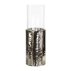 Windlicht Turm Olympus, Aus Aluminium, In Silber