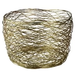 Korb Drahtoptik, Edelstahl, In Gold, Höhe 26 Cm, B 36 Cm