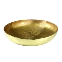 Schale, Rund, Aluminium, In Gold, Höhe 11,5 Cm, B 45 Cm