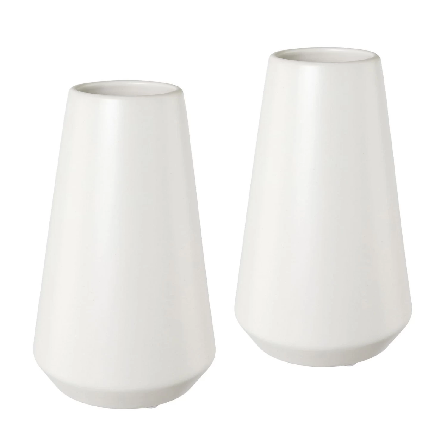 Vase Bilbao, 2er-Set, Keramik, Weiß, 12,5 X 12,5 X 20,5 Cm 3 Vase Bilbao, 2er-Set, Keramik, Weiß, 12,5 X 12,5 X 20,5 Cm