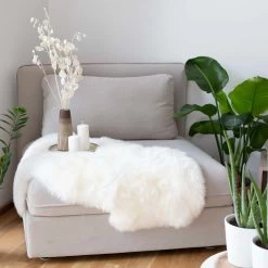 Schaffell Weiß Aus 100% Naturfell, 90 X 50 Cm