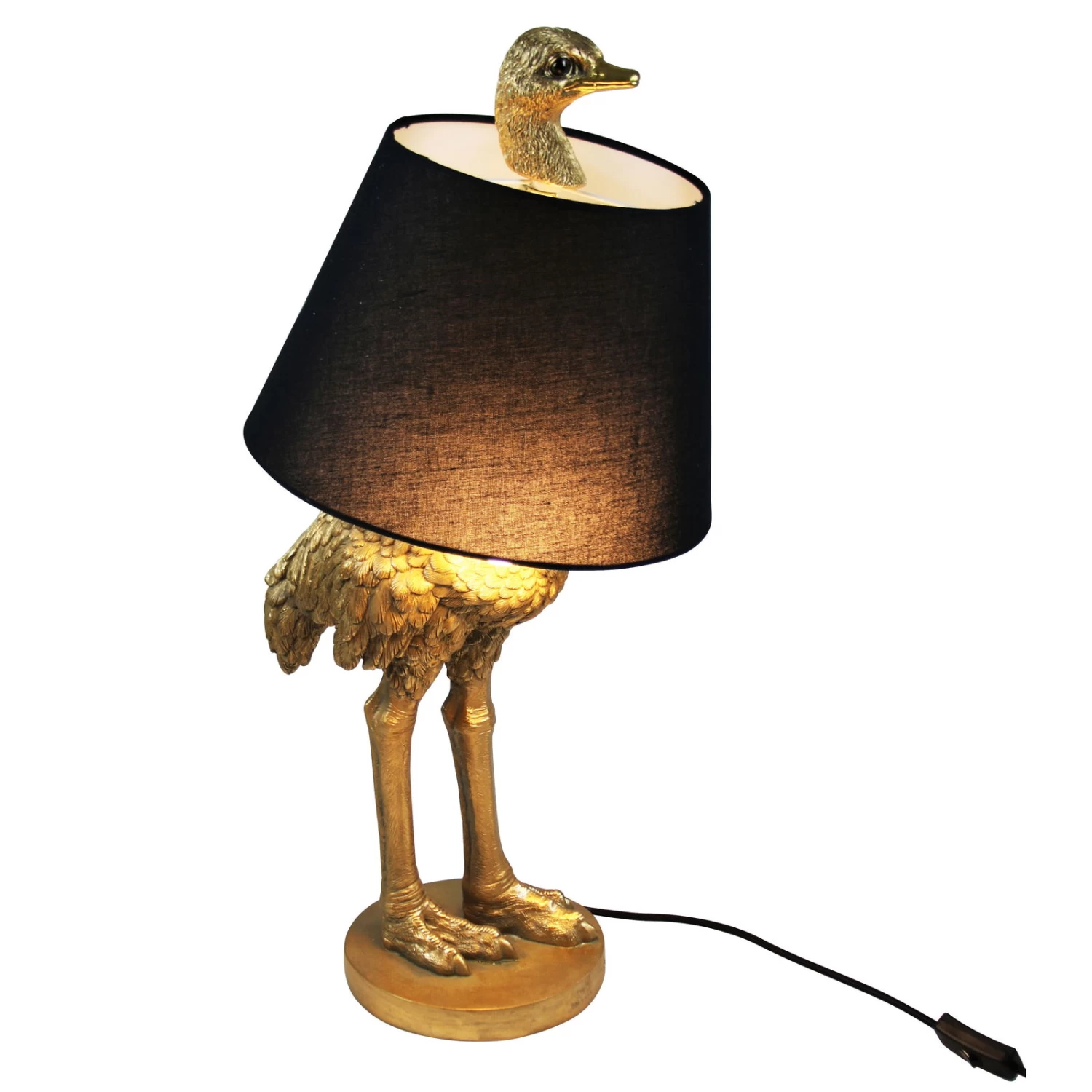 Stehlampe Strauß Mit Schirm, Gold, Polyresin, Höhe 69 Cm, B 30 Cm 3 Stehlampe Strauß Mit Schirm, Gold, Polyresin, Höhe 69 Cm, B 30 Cm