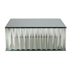 Glasobjekt, Eckig, Silber, Glas, 10 X 25 X 25 Cm