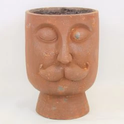 Terakotta-Pflanztopf 'Mann', Braun, 32 X 27 X H 39 Cm