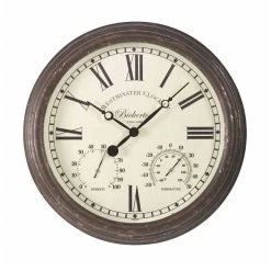 Bickerton Wanduhr Und Thermometer, 38 Cm, Witterungsbeständig, Vielseitig