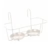 Haken-Blumentopfhalter, Metall, Weiß, 34 X 18 Cm, Für Zwei Töpfe