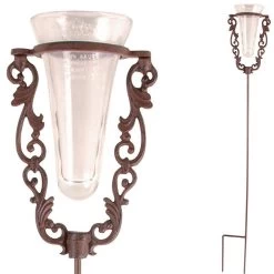 Regenmesser Aus Gußeisen Mit Glaseinsatz, Ca. 18x17,5x134,5 Cm