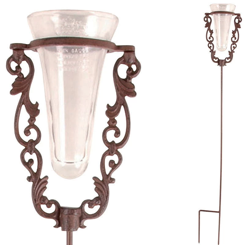 Regenmesser Aus Gußeisen Mit Glaseinsatz, Ca. 18x17,5x134,5 Cm 3 Regenmesser Aus Gußeisen Mit Glaseinsatz, Ca. 18x17,5x134,5 Cm