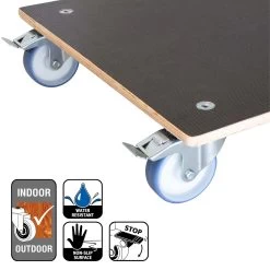 Multi Roller Maxi GRIP, 300 Kg Tragkraft, Holz, Ca. 58 X 58 X 15 Cm -Pflanzen Paradies Verkauf 0920600405 multi roller maxi grip eckig 5 116646