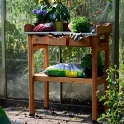 Pflanztisch, Natur, Kiefernholz, 78 X 38 X H91 Cm 11 Pflanztisch, Natur, Kiefernholz, 78 X 38 X H91 Cm -Pflanzen Paradies Verkauf 0940700263 Pflanztisch mit Schubladen 3 118915