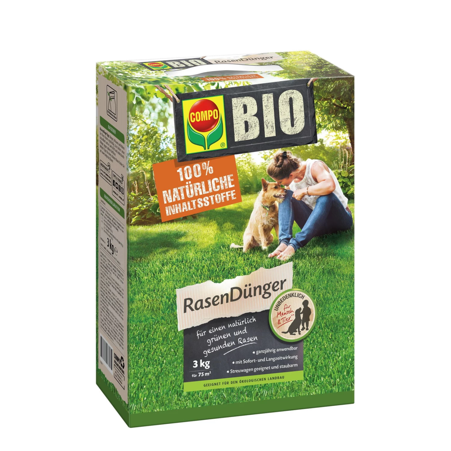 Compo Bio Rasendünger Für 75 Qm, 3 Kg 3 Compo Bio Rasendünger Für 75 Qm, 3 Kg