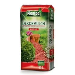 Plantop Dekormulch Ziegelrot, 1950 L Gesamt, 39 Sack á 50 Liter -Pflanzen Paradies Verkauf 0960200191 Plantop Dekormulch 10 40mm ziegelrot 50l 78112