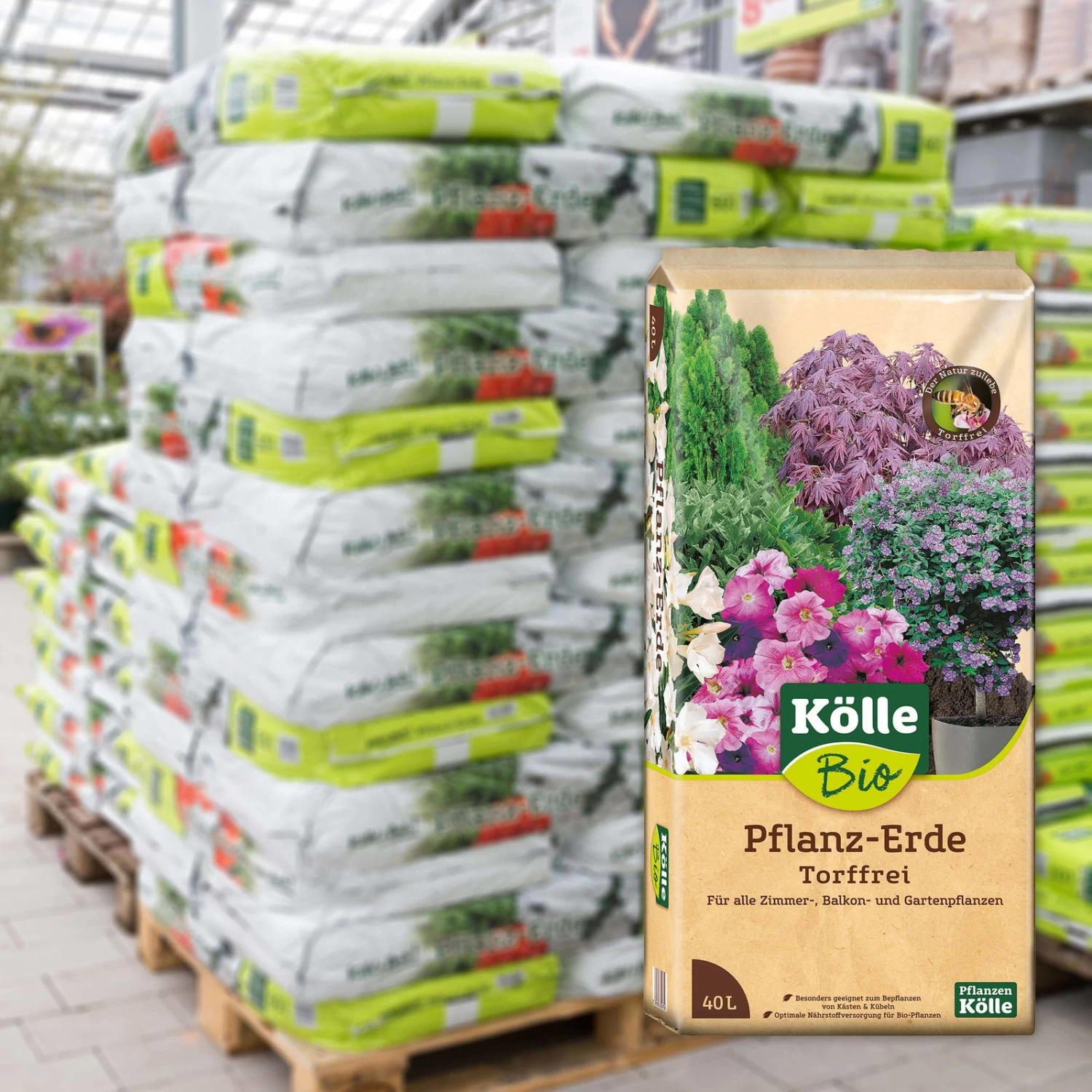 Kölle Bio Pflanzerde Torffrei, 2400l, 60 Sack á 40l, Palettenware 3 Kölle Bio Pflanzerde Torffrei, 2400l, 60 Sack á 40l, Palettenware
