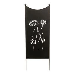 Stele 'Wildblumen', Schwarz-matt, Höhe Ca. 120 Cm