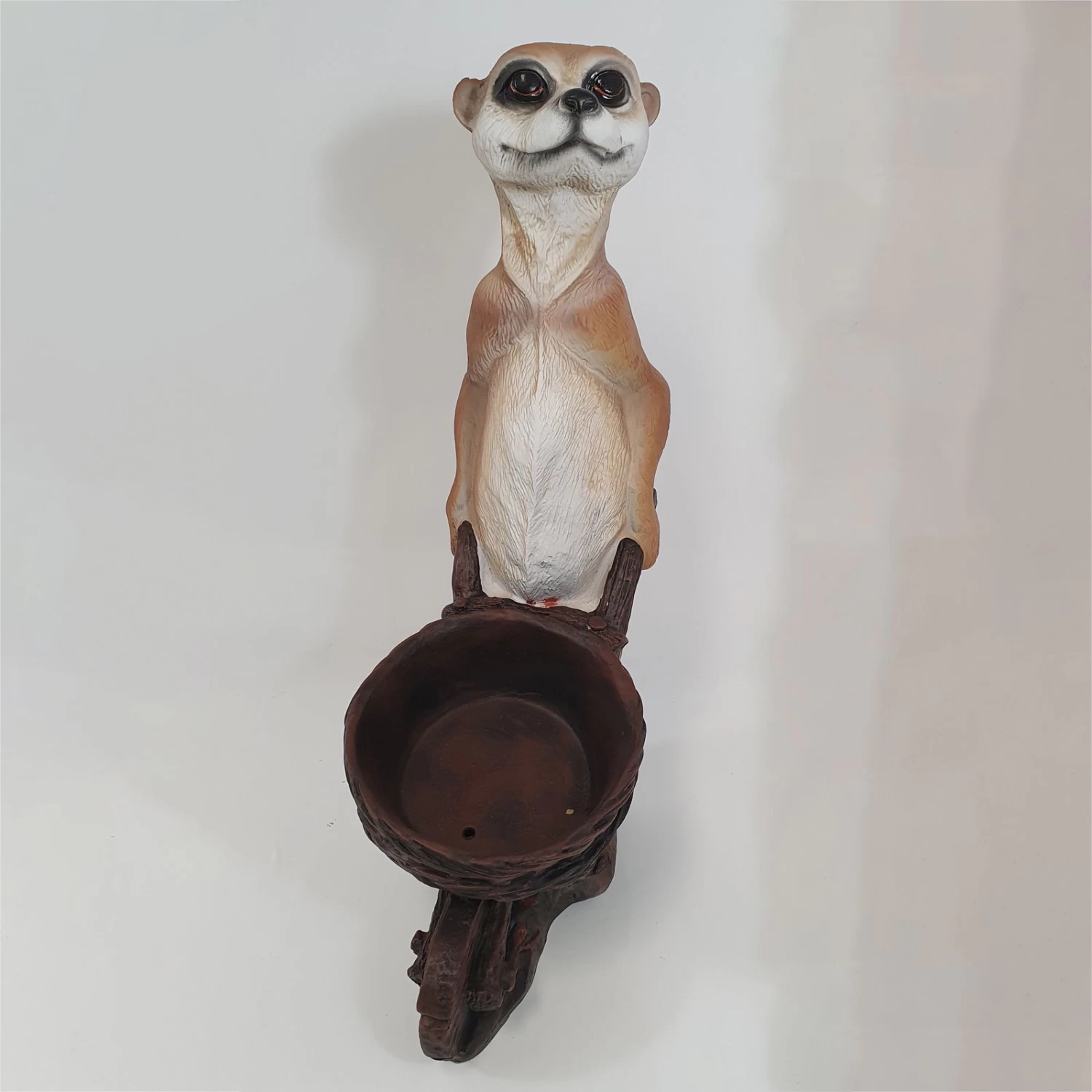 Erdmännchen Mit Karre, Braun, Höhe Ca. 60 Cm 3 Erdmännchen Mit Karre, Braun, Höhe Ca. 60 Cm