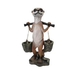 Dekofigur Erdmännchen-Wasserträger, Braun, 61 X 35 X 19 Cm