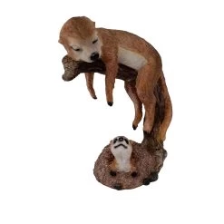 Dekofigur Erdmännchen Schlafend Groß, Braun, 32 X 25 X 10 Cm