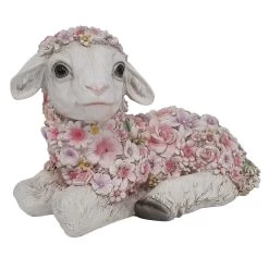 Blumenschaf, Liegend, Klein, 25x12x16 Cm