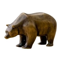 Börsenbär Klein, Braun, Bronze, H 10 X 15 X 16 Cm