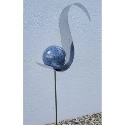 Beetstecker Flamme Als Kugel Auf Stab Aus Edelstahl, Matt Gebürstet