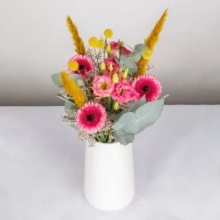 Gemischter Blumenbund 'Glücksrausch' Inkl. Gratis Grußkarte -Pflanzen Paradies Verkauf 1025700004 DIY Mixbund Gluecksrausch Gerbera Lisi Euka Statice Crasp Fluffy 2 94528