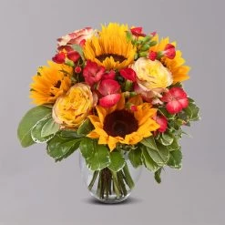 Blumenstrauß 'Viel Glück' Inkl. Gratis Grußkarte -Pflanzen Paradies Verkauf 1110600042 Sommer Orange grau 103420