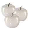 Dekoapfel PEARL, 3er-Set, Keramik, Weiß, 12 X 9,5 Cm