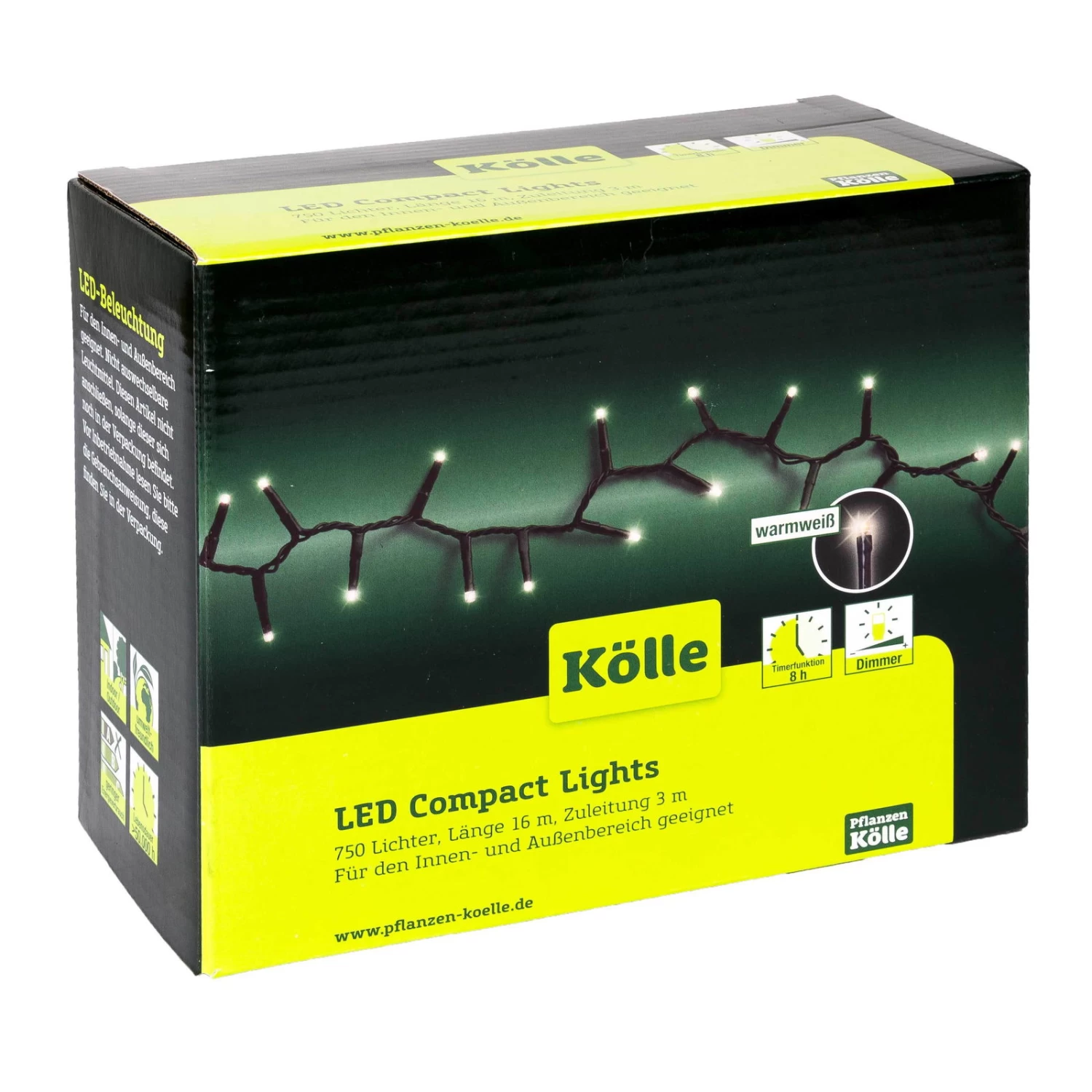 Kölle LED Lichterkette Compact Lights 750 Lichter, Warmweiß, 16 M, Grünes Kabel 4 Kölle LED Lichterkette Compact Lights 750 Lichter, Warmweiß, 16 M, Grünes Kabel – Bild 2