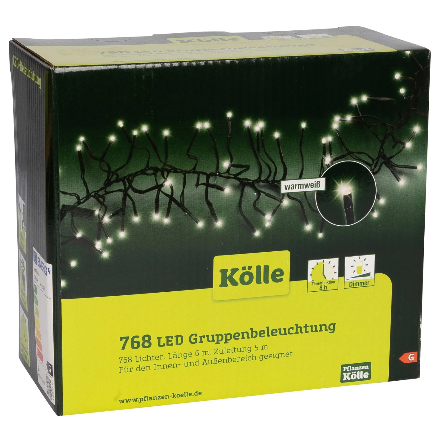 LED Lichterkette, Gruppenbeleuchtung, 768 Lichter, Warmweiß, 6 M, Timer & Dimmer 4 LED Lichterkette, Gruppenbeleuchtung, 768 Lichter, Warmweiß, 6 M, Timer & Dimmer – Bild 2
