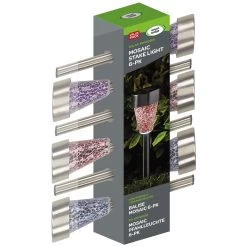 Mosaic Solarpfahlleuchte, Edelstahl / Glas, Silber / Bunt, 36 X 7,5 Cm, 6er Pack 8 Mosaic Solarpfahlleuchte, Edelstahl / Glas, Silber / Bunt, 36 X 7,5 Cm, 6er Pack -Pflanzen Paradies Verkauf 2950100372 Solarpfahlleuchte Mosaic 6Stueck PRINT 61371