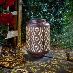 Kölle LED-Solarlaterne Adana, Gold Matt, Höhe 26 Cm, Ø 16 Cm