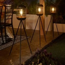 Solarlaterne 'Lighthouse', Schwarz, Metall, Höhe 92 Cm -Pflanzen Paradies Verkauf 2950100608 Solar Motive Laterne metall Modell Lighthouse H92cm 1 96752