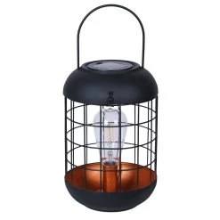 Solarlaterne 'Lighthouse', Schwarz, Metall, Höhe 26 Cm -Pflanzen Paradies Verkauf 2950100609 Solar Metall Tischlampe Modell Lighthous 2 96755