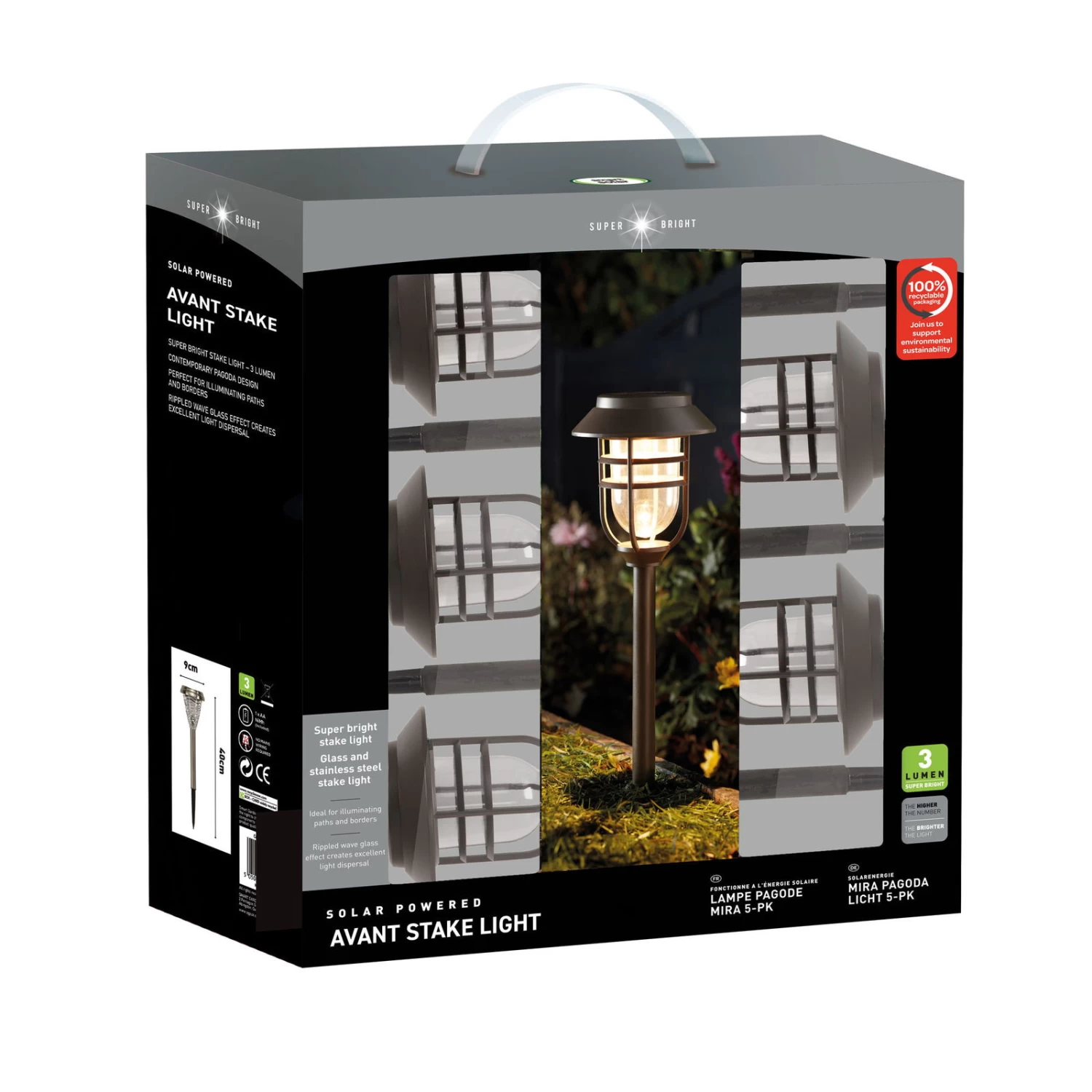 Avant Stableuchte, 5er-Pack, Schwarz, Ø 13 X 43 Cm 6 Avant Stableuchte, 5er-Pack, Schwarz, Ø 13 X 43 Cm – Bild 4