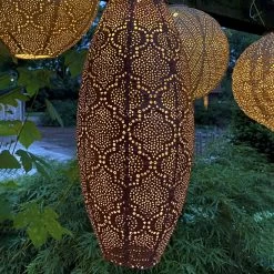 Solarlaterne 'Long Oval 20', Kupfer, Ø 20 X 45 Cm