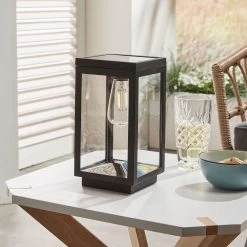 Solar-Tischleuchte 'Amsterdam', Schwarz, Ø 12 X H 22 Cm -Pflanzen Paradies Verkauf 2950100715 Solar Kunststoff Tischleuchte Amsterdam 2 120467