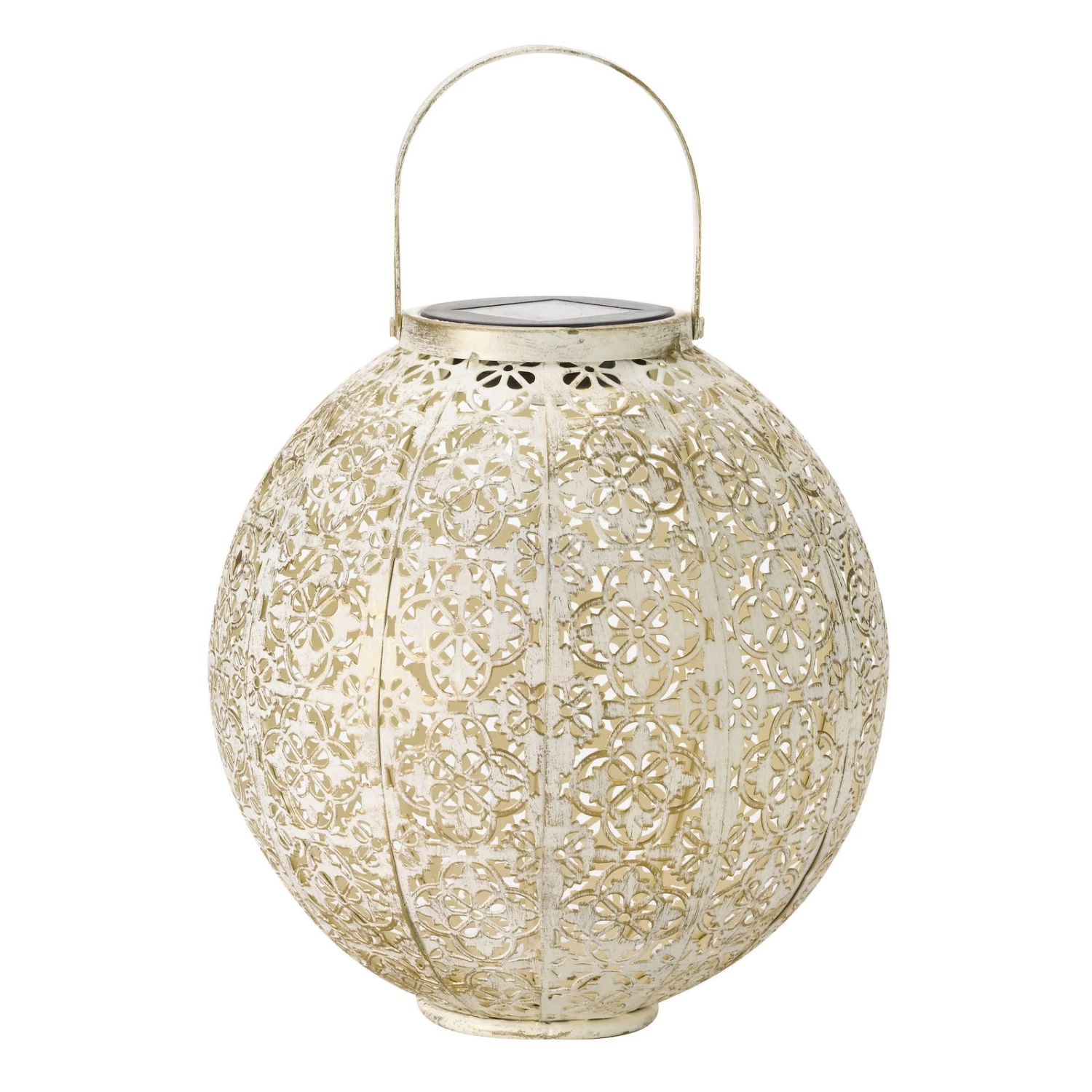 Solarlaterne Damast, Creme, Ø 18 Cm 3 Solarlaterne Damast, Creme, Ø 18 Cm