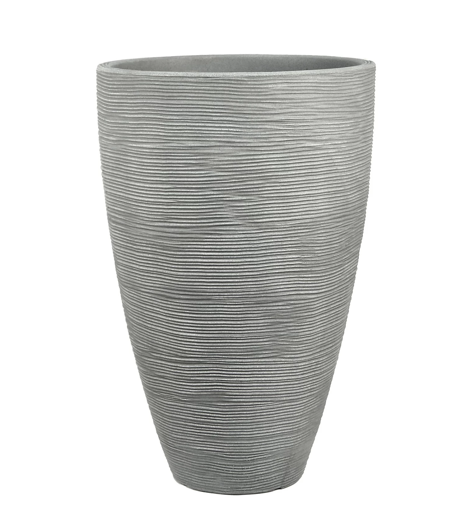 Pflanzgefäß "Jasmin" Grau, In Rillenoptik, Ø 40 Cm, Höhe 60 Cm, Füllvol. 48,5 L