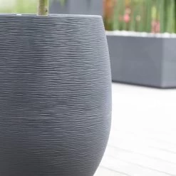 Pflanzgefäß Graphit Egg, Anthrazit, Wasserdicht, Robust -Pflanzen Paradies Verkauf 3210103698 Pflanzgefaess Graphit Egg anthrazit D50xH60cm 53Ltr 3 62074