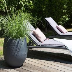 Pflanzgefäß Graphit Egg, Anthrazit, Wasserdicht, Robust -Pflanzen Paradies Verkauf 3210103698 Pflanzgefaess Graphit Egg anthrazit D50xH60cm 53Ltr 5 62073