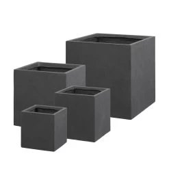 Pflanztrog 'Basic Ciber', Grafit, L 25 X B 25 X H 25 Cm