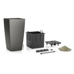 LECHUZA Cubico Premium 30, Anthrazit-metallic, All-in-One-Set, 30x30, H:56 Cm -Pflanzen Paradies Verkauf 3325100090 Cubico Premium22 anthrazit All in One Set 22x22x41cm RGB 3 7753 1