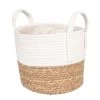 2-farbiger Wohnkorb Mit Folieneinsatz, Seegrasgeflecht Und Jute, Weiß, 26 Cm -Pflanzen Paradies Verkauf 3345502483 Korb natur weiss D26xH22cm 02 86779