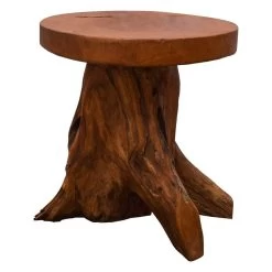 Wurzelholz-Hocker Aus Recyceltem Teakholz, Ø Ca. 40 Cm, Höhe Ca. 45 Cm