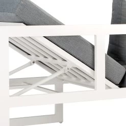 Best Loungeset "Rhodos" 3tlg. Weiß, Modernes Design, Komfortabel, Groß -Pflanzen Paradies Verkauf 3910302348 Loungeset Rhodos 3tlg weiss Auflagen grau 2 2 59577