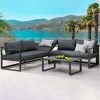 Best Loungeset "Rhodos" 3tlg., Anthrazit, Pflegeleicht, Modern, Bequem -Pflanzen Paradies Verkauf 3910302349 Loungeset Rhodos 3tlg anthrazit Auflagen anthrazit 109329