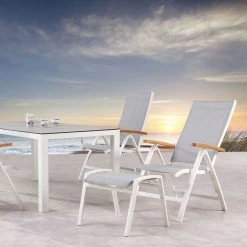 Best Klappsessel Cavalese / Weiß, Bequem, Pflegeleicht, Schlicht -Pflanzen Paradies Verkauf 3910302358 Klappsessel Cavalese weiss m Teakarmlehnen 2 59044