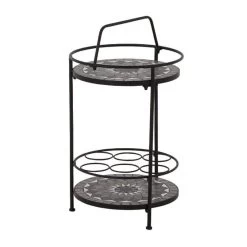 Siena Garden Serviertisch, Como, Matt Schwarz, Ca. 71 X 70 X 35 Cm -Pflanzen Paradies Verkauf 3910302506 Serviertisch Como matt schwarz Mosaik dunkgelgrau2 74990