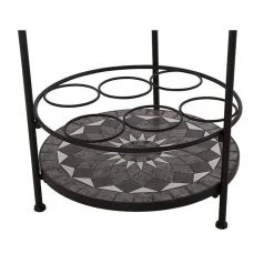 Siena Garden Serviertisch, Como, Matt Schwarz, Ca. 71 X 70 X 35 Cm -Pflanzen Paradies Verkauf 3910302506 Serviertisch Como matt schwarz Mosaik dunkgelgrau 74992