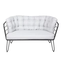 4-teilige Lounge-Gruppe 'Bella', Schwarz, Inklusive Auflagen 15 4-teilige Lounge-Gruppe 'Bella', Schwarz, Inklusive Auflagen -Pflanzen Paradies Verkauf 3910302533 Alu Loungergruppe Bella 4tlg schwarz inkl Kissen hellgrau10 74490